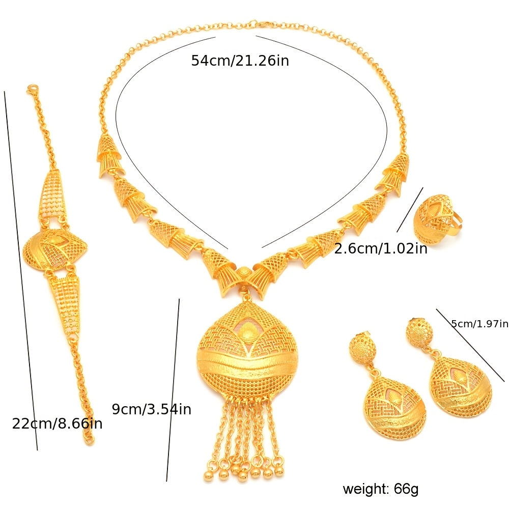 Middle Eastern Jewelry Set, Necklace, Earrings, Bracelet & Ring